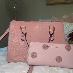 Kate Spade Pink Soft Leather Satchel & Wallet